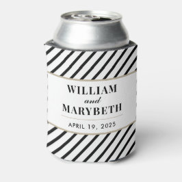 Schwarz-Weiß-Stripe-Hochzeit Dosenkühler