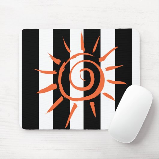 Schwarz-weiß Stripe Star Mouse Pad! Mousepad (Mit Mouse)