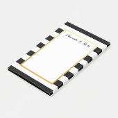 Schwarz, weiß, Striped Gold Post-ItNotizblock Post-it Klebezettel (angewinkelt)