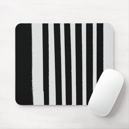 Schwarz/Weiß Stripte Coole einfache Muster Mousepad (Mit Mouse)