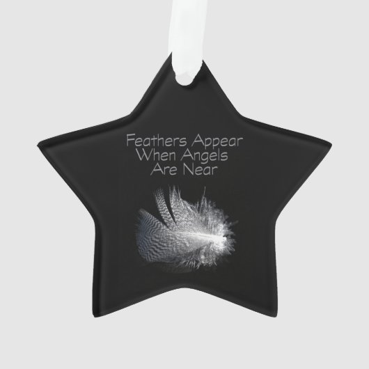 Schwarz-Weiß-Stripteppichfeder schwimmend auf eine Ornament (Rückseite)