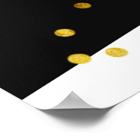 Schwarz-weiß Striptes rosa Blumenschild Poster (Ecke)