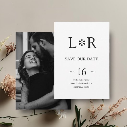 Schwarz & Weiß | Stylische moderne Save-the-Date-K Einladung