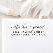 Schwarz-Weiß-Stylish-Script-Hochzeitadresse (Insitu)