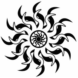 Schwarz-Weiß-Südwest-Stammessonne Freistehende Fotoskulptur