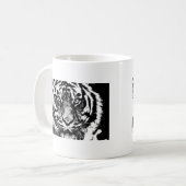 Schwarz-weiß Sumatran Borneo Tiger Eye Artwork Kaffeetasse (Vorderseite Links)