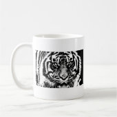Schwarz-weiß Sumatran Borneo Tiger Eye Artwork Kaffeetasse (Links)