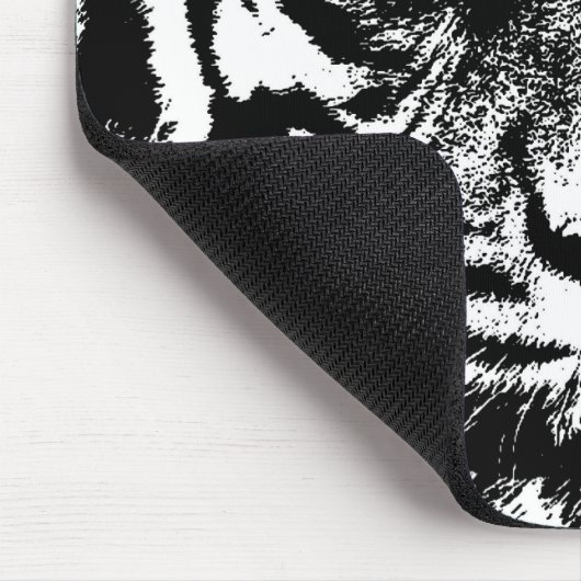 Schwarz-weiß Sumatran Borneo Tiger Eye Artwork Mousepad (Ecke)