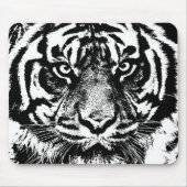 Schwarz-weiß Sumatran Borneo Tiger Eye Artwork Mousepad (Vorne)