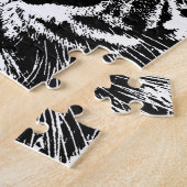 Schwarz-weiß Sumatran Borneo Tiger Eye Artwork Puzzle (Seite)