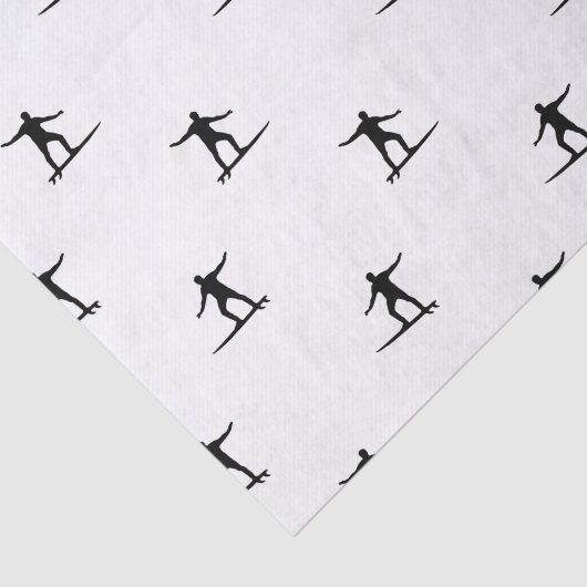 Schwarz-Weiß-Surfmotiv Grafik Seidenpapier (Ausschnitt)