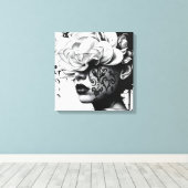 Schwarz-Weiß-Surreal-Collage-Leinwand Leinwanddruck (Insitu (Holzboden))