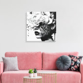 Schwarz-Weiß-Surreal-Collage-Leinwand Leinwanddruck (Insitu (Wohnzimmer))