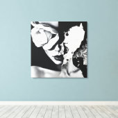 Schwarz-Weiß-Surreal-Collage-Portrait Leinwanddruck (Insitu (Holzboden))