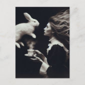 Schwarz-Weiß Surreal Magischer Tee Postkarte (Vorderseite)
