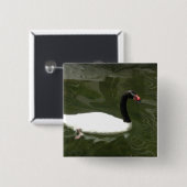 Schwarz-Weiß-Swan Button (Vorne & Hinten)