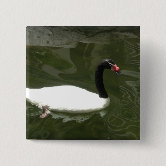 Schwarz-Weiß-Swan Button (Vorderseite)