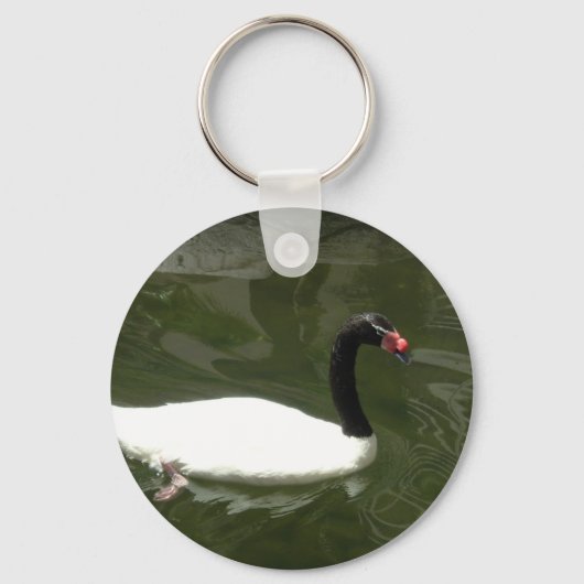 Schwarz-Weiß-Swan Schlüsselanhänger (Vorderseite)