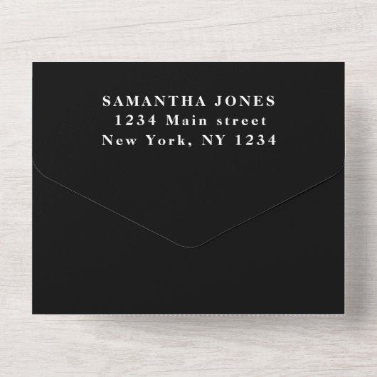 Schwarz-Weiß Sweet 16 Herz Sechzehn All In One Einladung (Rückseite)