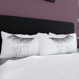 Schwarz-Weiß Sweet Dreams Lashes Kissen Case Kissenbezug