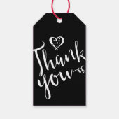 Schwarz-weiß Swirl Gastgeschenk Hochzeit Danke, Ge Geschenkanhänger (Vorderseite)