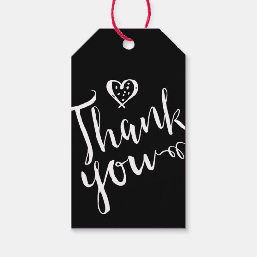 Schwarz-weiß Swirl Gastgeschenk Hochzeit Danke, Ge Geschenkanhänger (Vorderseite)