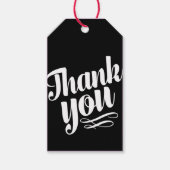 Schwarz-weiß Swirl Gastgeschenk Hochzeit Danke, Ge Geschenkanhänger (Vorderseite)