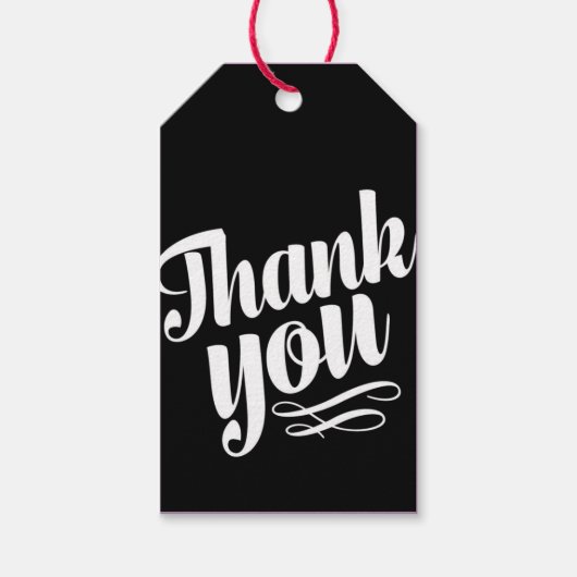 Schwarz-weiß Swirl Gastgeschenk Hochzeit Danke, Ge Geschenkanhänger (Vorderseite)