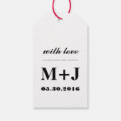 Schwarz-weiß Swirl Gastgeschenk Hochzeit Danke, Ge Geschenkanhänger (Rückseite)