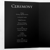 Schwarz-weiß Swirl Gothic Wedding Dreifach-gefaltete Programmkarte (Innen Erste Seite)