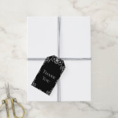 Schwarz-weiß Swirl Gothic Wedding Geschenkanhänger (Mit Garn)