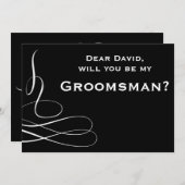 Schwarz-Weiß-Swirt wird mein Trauzeuge sein Einladung (Vorne/Hinten)