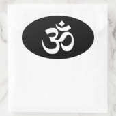 Schwarz-Weiß-Symbol Ovaler Aufkleber (Tasche)