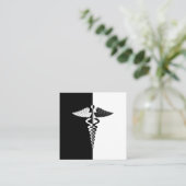 Schwarz-Weiß-Symbol Quadratische Visitenkarte (Stehend Vorderseite)