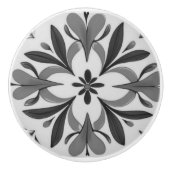 Schwarz-Weiß-Symmetrie Abstraktes Mittelmeer Keramikknauf (Vorderseite)