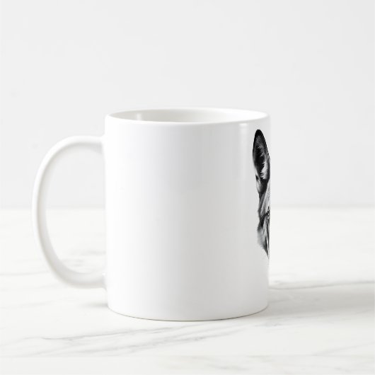 Schwarz-Weiß-T - Shirt Kaffeetasse (Links)