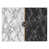 Schwarz-Weiß-Tablette mit individuellem Buchstaben Tischdecke (Vorderseite (Horizontal))