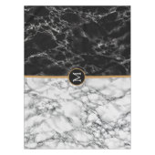 Schwarz-Weiß-Tablette mit individuellem Buchstaben Tischdecke (Vorderseite)