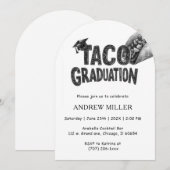 Schwarz-Weiß-Taco-Abschluss Einladung (Vorne/Hinten)