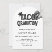 Schwarz-Weiß-Taco-Abschluss Einladung (Vorderseite)
