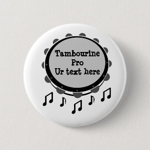 Schwarz-Weiß-Tambourine Button