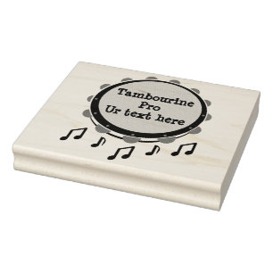 Schwarz-Weiß-Tambourine Gummistempel