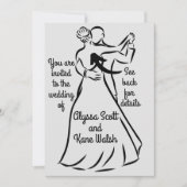 Schwarz-Weiß-Tänzer Hochzeiten Einladung (Vorderseite)