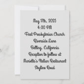 Schwarz-Weiß-Tänzer Hochzeiten Einladung (Rückseite)