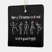 Schwarz-Weiß-Tanzskelett Keramikornament (Links)