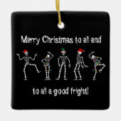 Schwarz-Weiß-Tanzskelett Keramikornament (Vorderseite)