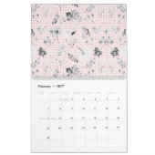 Schwarz-Weiß-Tapete mit schönem Blatt Kalender (Feb 2027)