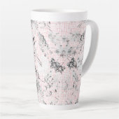 Schwarz-Weiß-Tapete mit schönem Blatt Milchtasse (Rechte Ecke)