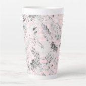 Schwarz-Weiß-Tapete mit schönem Blatt Milchtasse (Vorderseite)