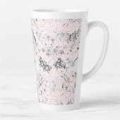 Schwarz-Weiß-Tapete mit schönem Blatt Milchtasse (Rechts)